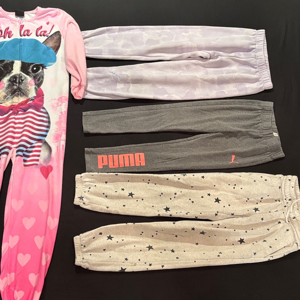 Girls size 8 pants and pajamas